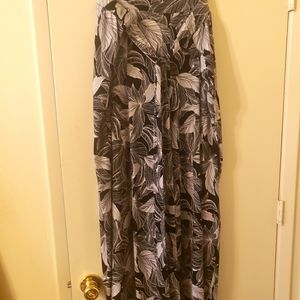 Lane Bryant Leaf  Pattern Wide Leg Pant